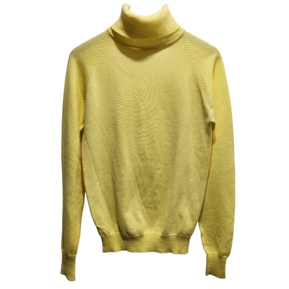 Vintage yellow turtleneck cashmilon acrylic sweater medium - Picture 1 of 4